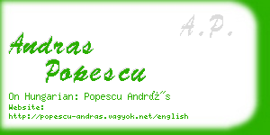 andras popescu business card